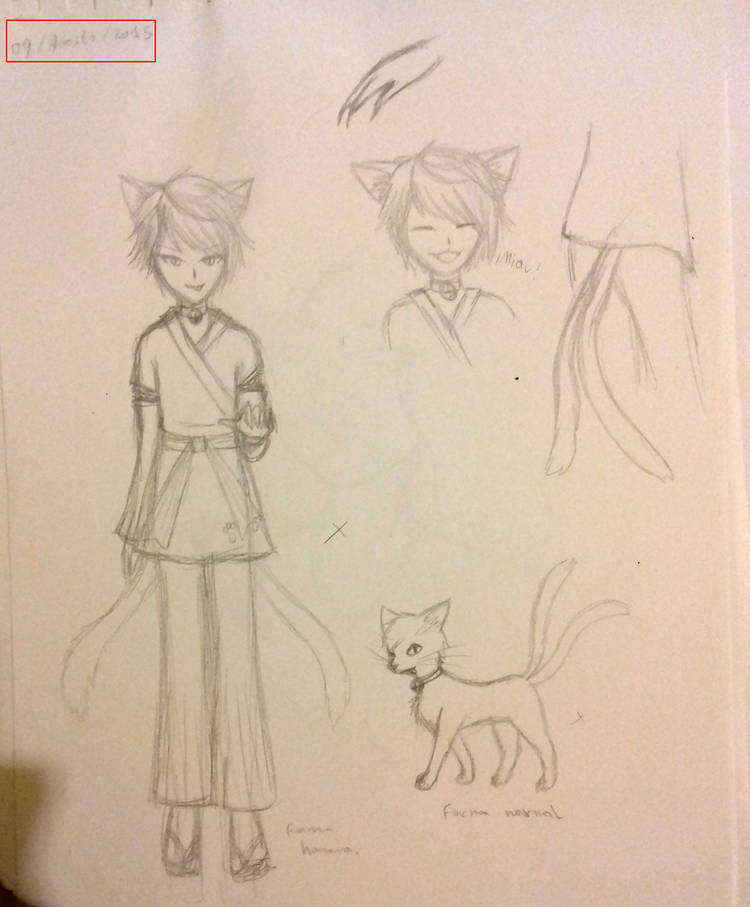 AkiJaline's tweet image. No tengo  nuevos dibujos para mostrar, pero sí el primer diseño de mi oc Hiroaki 🐱⛩️

I don&apos;t have new art to show, but the first design of my oc Hiroaki instead 🐱⛩️

#characterdesign #originalcharacter #nekomata