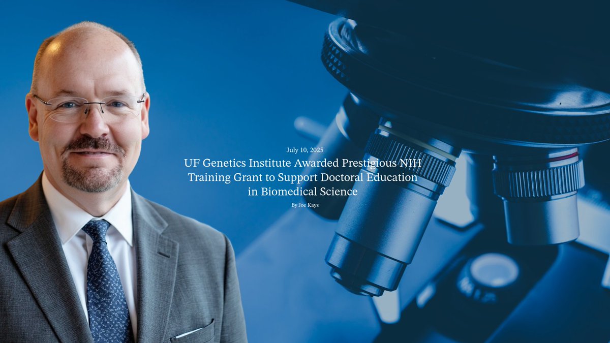 <a href="/UFGenetics/">UF Genetics Institute</a> Director, Thomas Burris, secures a NIH T32 Training grant for <a href="/UF/">FLORIDA</a> (<a href="/UFPharmacy/">UF Pharmacy</a>, <a href="/UFexplore/">University of Florida Research</a>, <a href="/UFMedicine/">UF Medicine</a>)

ufgi.ufl.edu/burris-t32/
