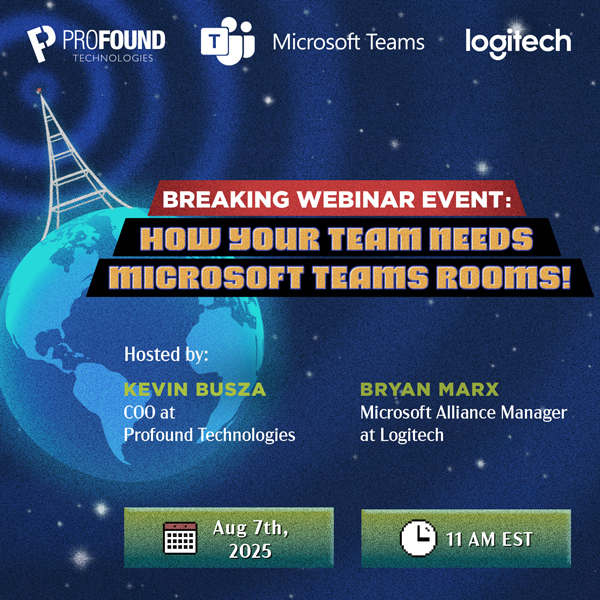 This just in: Profound to host Logitech's Bryan Marx in expert-led live webinar discussion on upgrading MS Teams Rooms for collaboration.  Don't miss this opportunity to explore the future of intelligent, scalable, reliable collaboration by clicking on the link in bio!