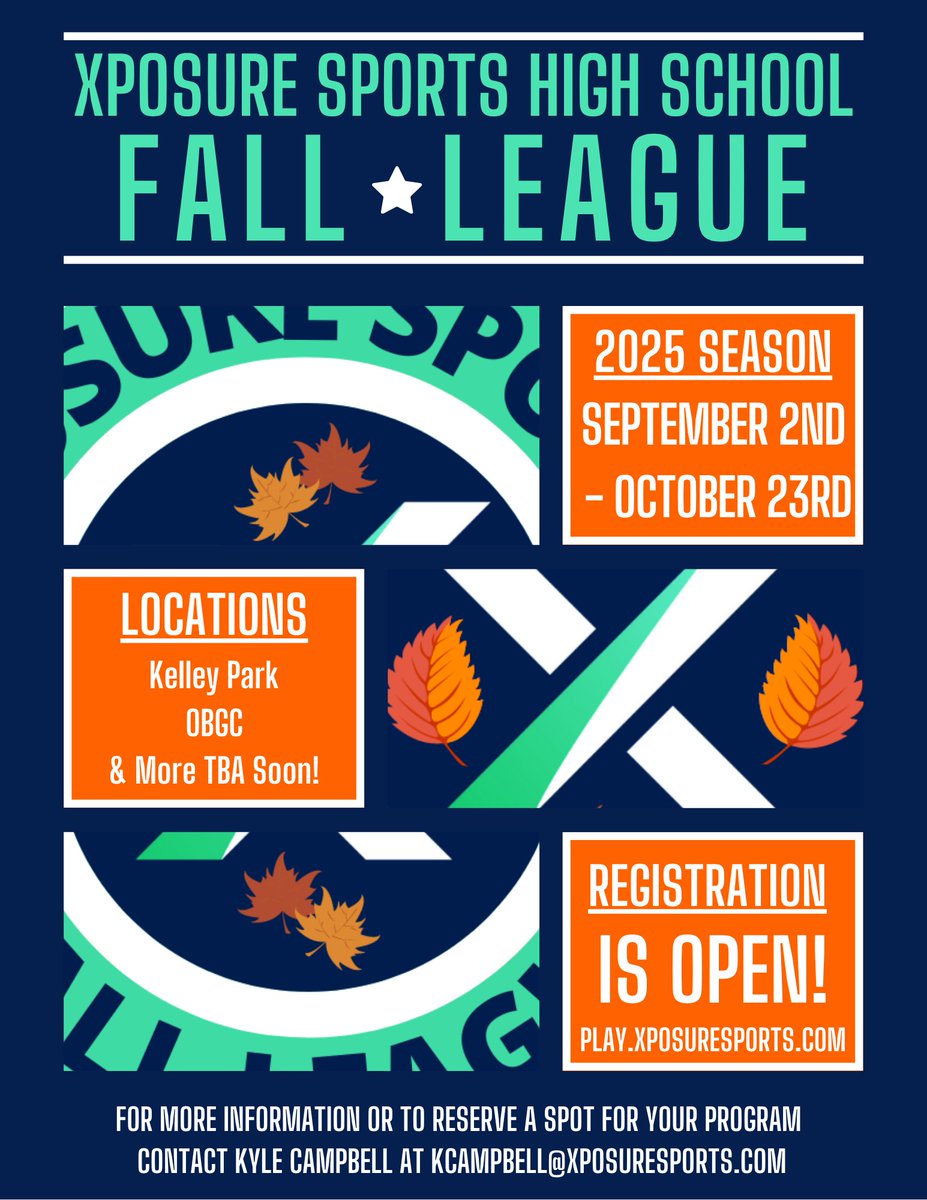 XposureBSB's tweet image. 🍂⚾️𝐗𝐏𝐎𝐒𝐔𝐑𝐄 𝐇𝐒 𝐅𝐀𝐋𝐋 𝐋𝐄𝐀𝐆𝐔𝐄⚾️🍂

📝 𝑹𝑬𝑮𝑰𝑺𝑻𝑹𝑨𝑻𝑰𝑶𝑵 𝑰𝑺 𝑵𝑶𝑾 𝑶𝑷𝑬𝑵 ‼️

🚩 Open to High School Programs, Travel Orgs, &amp;amp; Individual Registrants

💥 Varsity &amp;amp; JV Divisions!

®️ tinyurl.com/5xk3xm6j

Questions ⤵️
📧: kcampbell@xposuresports.com