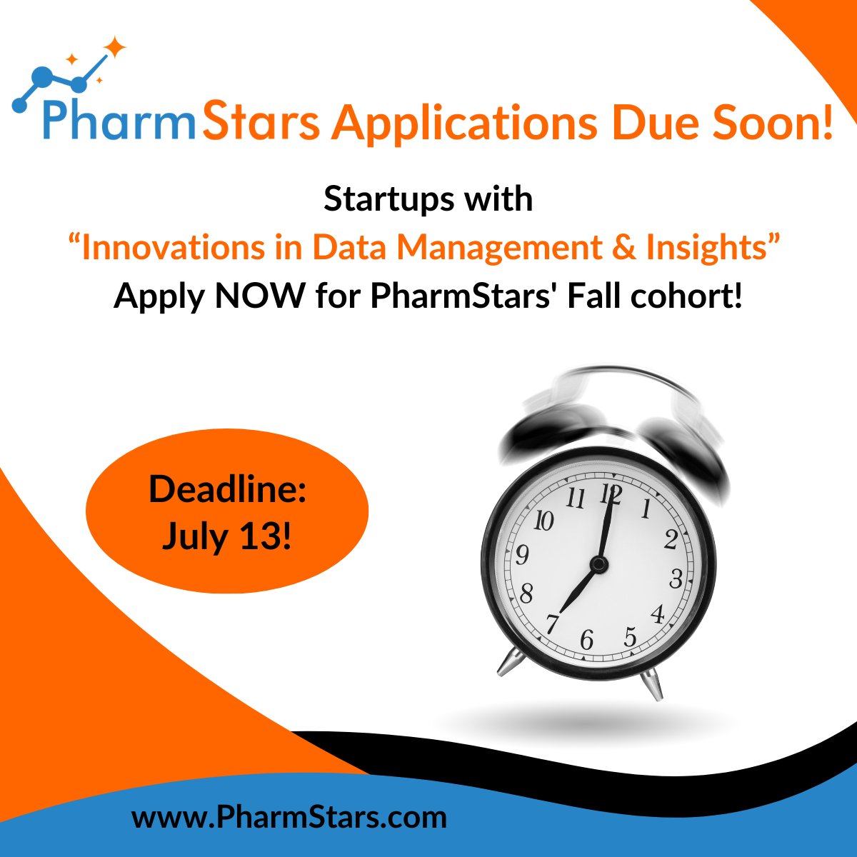 PharmStars (@pharmstars) on Twitter photo ⏳Time is running out! #Startups, apply by July 13 to <a href="/PharmStars/">PharmStars</a> 💥, the pharma-focused #digitalhealth #accelerator. Learn the #pharmaindustry, receive personalized #mentoring, gain access to #pharma #innovation leaders, and get a $150K investment: PharmStars.com ⏳Time is running out! #Startups, apply by July 13 to <a href="/PharmStars/">PharmStars</a> 💥, the pharma-focused #digitalhealth #accelerator. Learn the #pharmaindustry, receive personalized #mentoring, gain access to #pharma #innovation leaders, and get a $150K investment: PharmStars.com