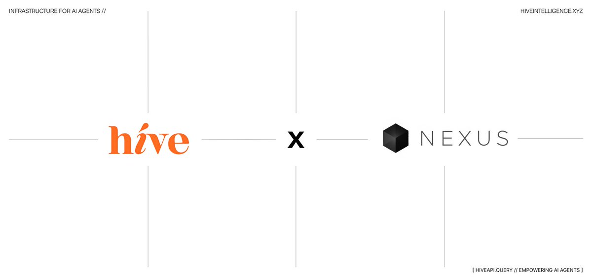 New integration: <a href="/NexusLabs/">Nexus</a> is integrating Hive Intelligence.

With Hive’s real-time, LLM-ready blockchain data, Nexus enhances its world supercomputer, powering verifiable AI agents and accelerating onchain intelligence across its zero-knowledge Layer 1.

Hive is also