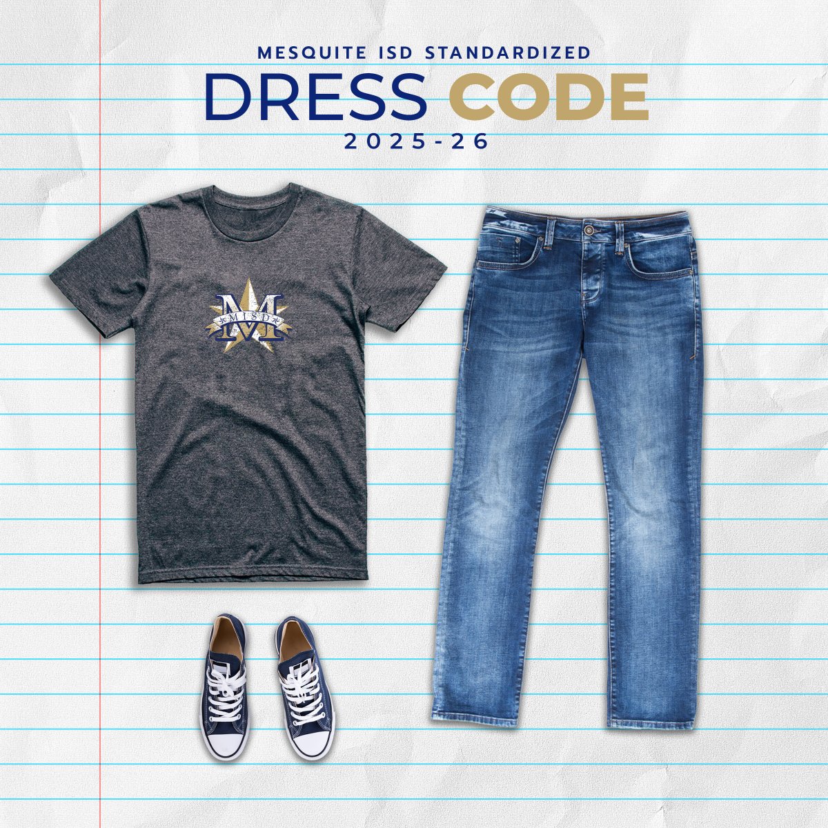 mesquiteisdtx's tweet image. Get ready to start your back-to-school shopping! 🛒 Check out the updates to the 2025–26 MISD Standardized Dress Code here: shorturl.at/10AVO