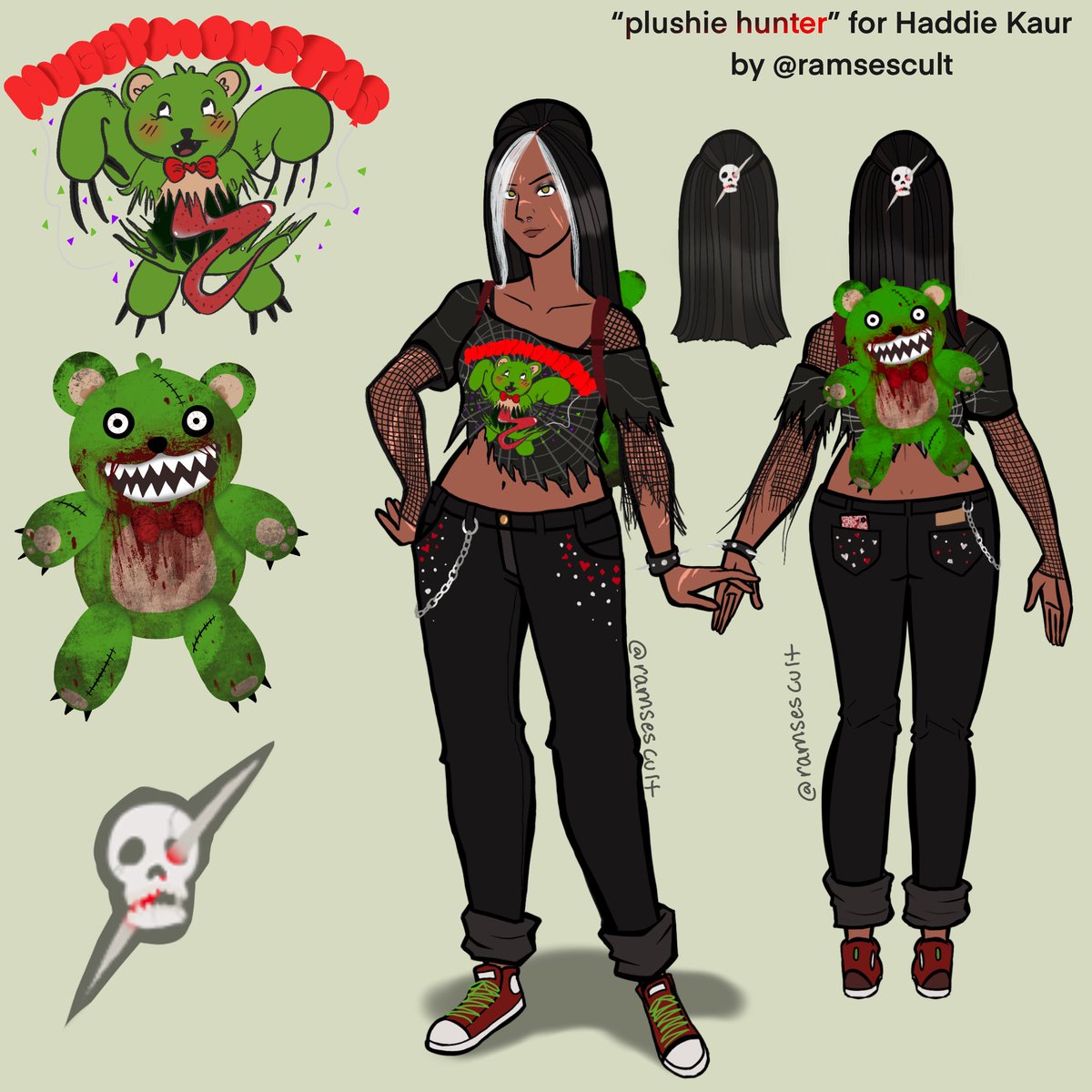 My submission for this years contest!

Plushie Hunter : “Haddie spent the evening at the fair to expand her plushie collection when she heard a growl grow louder near a booth.” #HaddieKaur #DeadbyDaylight