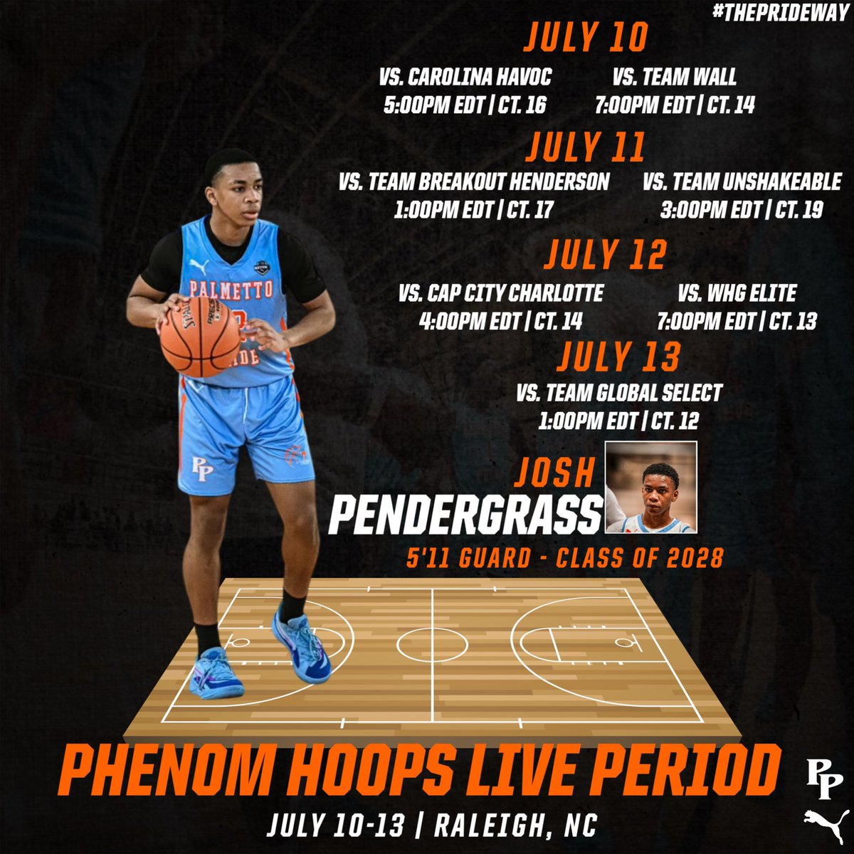 My schedule for this weekend at <a href="/Phenom_Hoops/">Phenom Hoop Report</a> Live period!