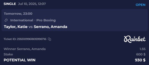 I know Serrano won't disappoint me 🥊  better luck next time Taylor