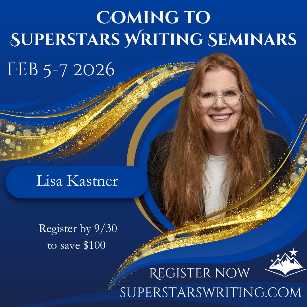 SuperstarsWrite's tweet image. Learn the business of writing from experienced writers and publishing professionals, including @lisadkastner, at Superstars Writing Seminars! Join us Feb 5th-7th, 2026. Register by 9/30 to save $100! superstarswriting.com #writingconference #writingseminar #writercommunity