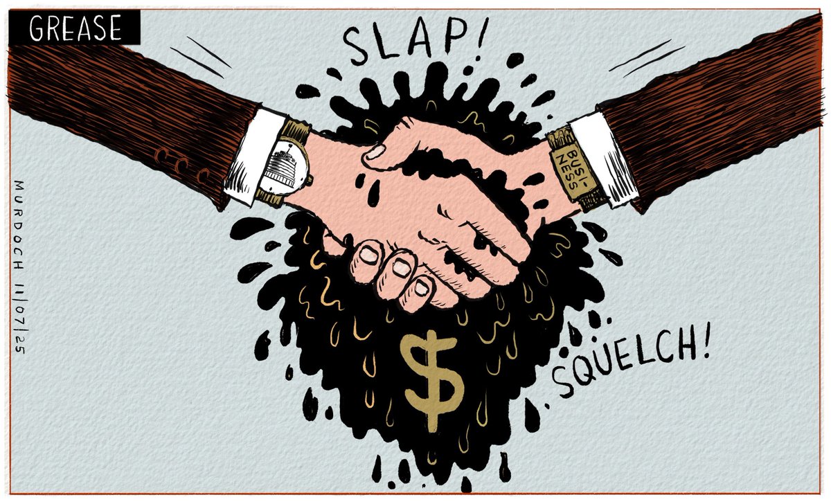 Greasy.
My #cartoon today about #politicians, #donations, and suspicion of favour.
#NZpol #integrity #Corruption #Accountability