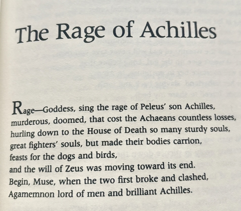 Does any book have a harder opening line than the Iliad?