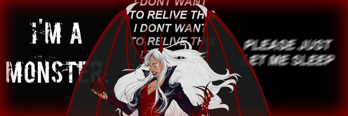 DemonHuntrLayla's tweet image. READ THE DAMN RULES AND TRIGGER WARNINGS BEFORE FOLLOWING ME
docs.google.com/document/d/1nJ…

docs.google.com/document/d/1Mk…

OC RP Account

18+ Only. NO MINORS

NO ANTIS. I'M A PROSHIPPER. I LIKE TO WRITE DARK FICTIONAL STUFF. DOESN’T MEAN I CONDONE IT IN REAL LIFE.