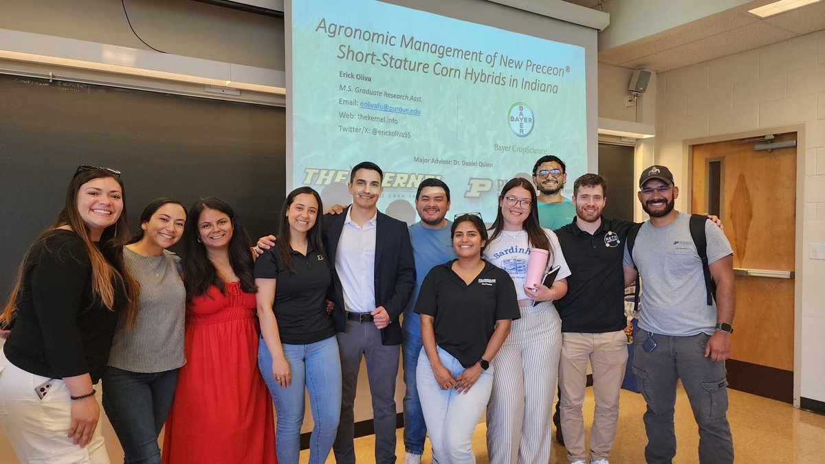 Erick Oliva (@erickoliva95) on Twitter photo Last week, I successfully defended my M.Sc. degree. Grateful to all who supported me (see slide), especially God, my advisor <a href="/PurdueCorn/">Dan Quinn</a>, committee members <a href="/PurdueSoybean/">Shaun Casteel</a> <a href="/DTelenko/">Darcy Telenko</a>, and <a href="/Bayer4CropsUS/">Bayer U.S. 🇺🇸 | Crop Science</a> for funding this work! One step closer!
<a href="/PurdueAgronomy/">Purdue Agronomy</a> Last week, I successfully defended my M.Sc. degree. Grateful to all who supported me (see slide), especially God, my advisor <a href="/PurdueCorn/">Dan Quinn</a>, committee members <a href="/PurdueSoybean/">Shaun Casteel</a> <a href="/DTelenko/">Darcy Telenko</a>, and <a href="/Bayer4CropsUS/">Bayer U.S. 🇺🇸 | Crop Science</a> for funding this work! One step closer!
<a href="/PurdueAgronomy/">Purdue Agronomy</a>