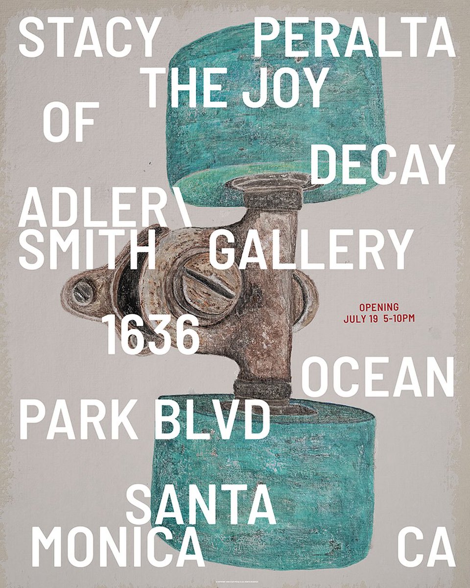 BonesBrigadeDoc's tweet image. Stacy's "The Joy of Decay" collection, will be on display in Santa Monica, CA on July 19th.
@peraltastacy