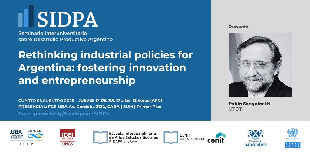 SIDPA (@sidpaseminario) on Twitter photo 📣¡El Jueves 17 de julio hay #SIDPA!
<a href="/UBAeconomicas/">Facultad de Cs. Económicas UBA</a> 🕛a las 12 h
<a href="/PaSanguinetti/">Pablo Sanguinetti</a> <a href="/utditella/">Universidad Torcuato Di Tella</a>
➕ Info sidpa.economicas.uba.ar 📣¡El Jueves 17 de julio hay #SIDPA!
<a href="/UBAeconomicas/">Facultad de Cs. Económicas UBA</a> 🕛a las 12 h
<a href="/PaSanguinetti/">Pablo Sanguinetti</a> <a href="/utditella/">Universidad Torcuato Di Tella</a>
➕ Info sidpa.economicas.uba.ar