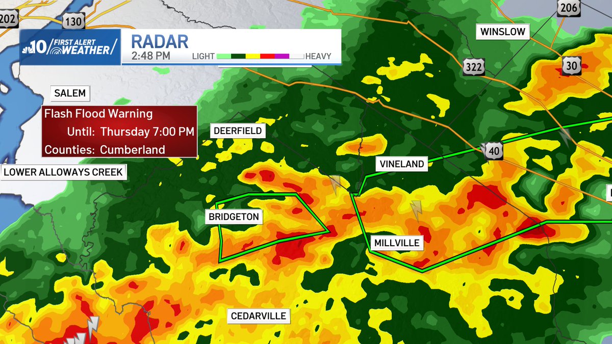 rjohnsontv's tweet image. We're now tracking two flash flood warnings in South Jersey. We already have a storm report of vehicles stuck in flood waters. When you see any flooded roads, turn around - don't drown. @NBCPhiladelphia