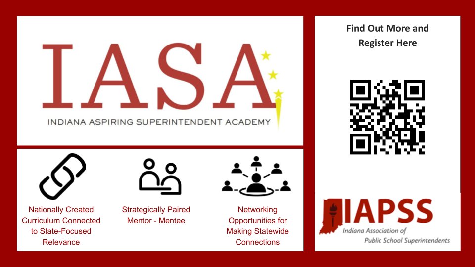 IAPSS_ORG's tweet image. Through IASA, participants not only gain access to a customized leadership curriculum—they’re also paired with experienced superintendent mentors who become lifelong connections.
Supts: Nominate a rising leader today! Sessions begin Aug. 27. iapss-in.org/iasa
#LeadIAPSS