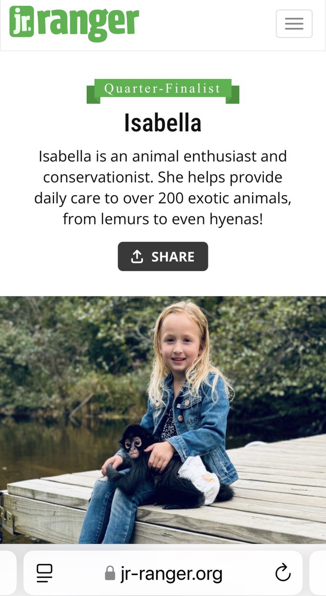 GoTeamWesley's tweet image. Please go give a free vote to my great niece 🙏 She needs to be in first at the end of day to continue in the competition jr-ranger.org/2025/isabella-… #jeffcorwin #rangerrick #helpagirlout #freetobekind