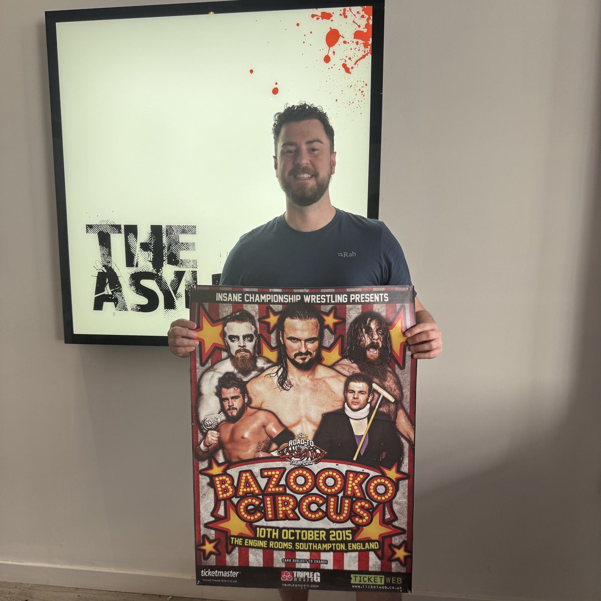10 years later and a few more miles on the clock 😂 ICW in Southampton 2015 on the left. In the new digs in Glasgow city centre on the right a few days ago. Buy the ticket, nick the poster! <a href="/InsaneChampWres/">ICW</a>
