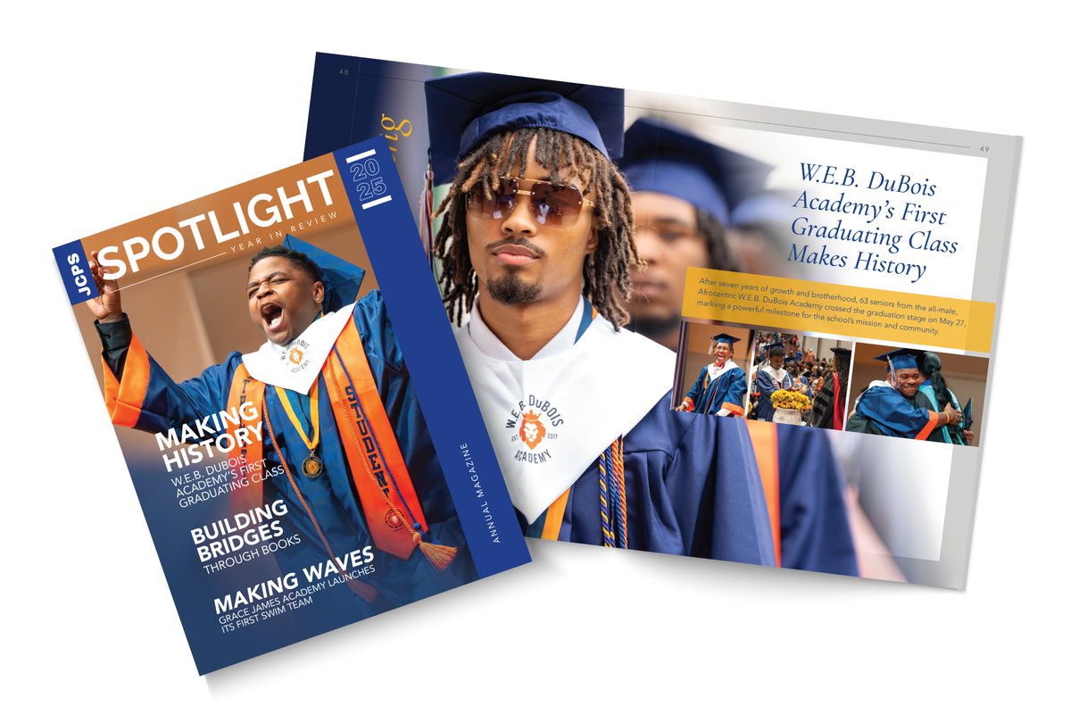 The latest edition of Spotlight is out now! Designed, edited, and printed in-house! #mpjcps #WeAreJCPS #jcpsky