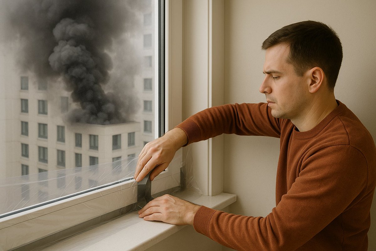 #Incendio #Santiago  centro . Si estás en un edificio contiguo a donde se genera el humo, haz evacuación dejando las ventanas y puertas cerradas. Si no puedes evacuar, comienza por sellar ventanas con cinta y plástico para disminuir ingreso de humo.