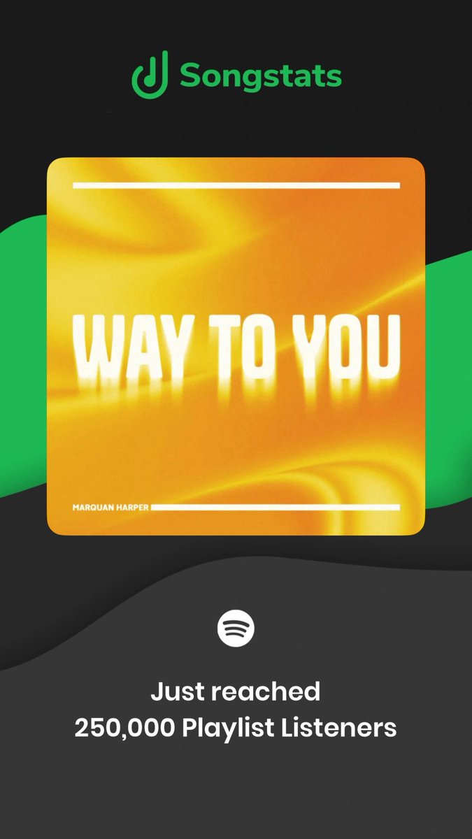 WOW! Over 250 playlist listeners that fast on my new track Way To You! Thanks for all the support 🧡💛