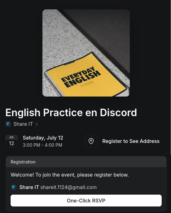 shareit_lat's tweet image. ¡VUELVEN LAS CHARLAS EN INGLÉS A LA COMUNIDAD!

Cualquier habilidad necesita práctica para poder reforzarse, de otro modo se oxida. Lo mismo aplica a los idiomas.

Sumate este sabado al English Practice de ShareIT.

Más info en Luma: lu.ma/dn7zwneo