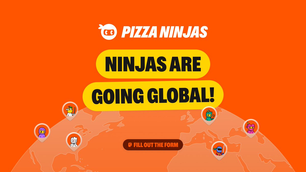 Pizza_Ninjas's tweet image. Ninjas are going global! 🌐
We're creating Chapters to set up stations across the globe and we're mapping the Pizza Ninja world.
We're looking for top community members to be Chapter Leads and host local events in your area.
Benefits:
🌱Grow your network
🥷Build a strong rep…