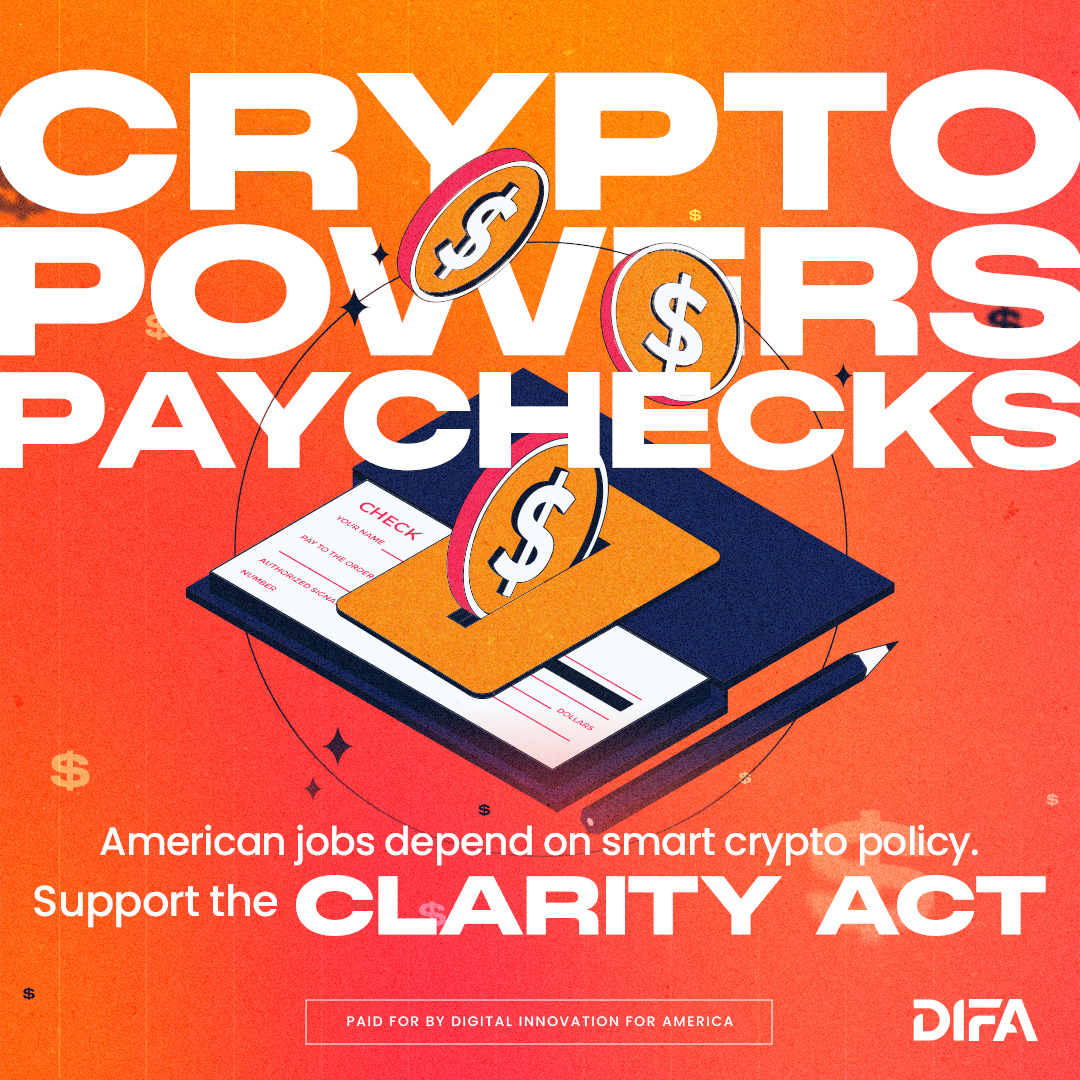 DIFA_USA's tweet image. Leading on crypto means leading in financial freedom for Americans. And clearer regulation at home means less jobs and opportunities heading overseas.
It’s time for America to seize the moment and support digital assets with the CLARITY Act!