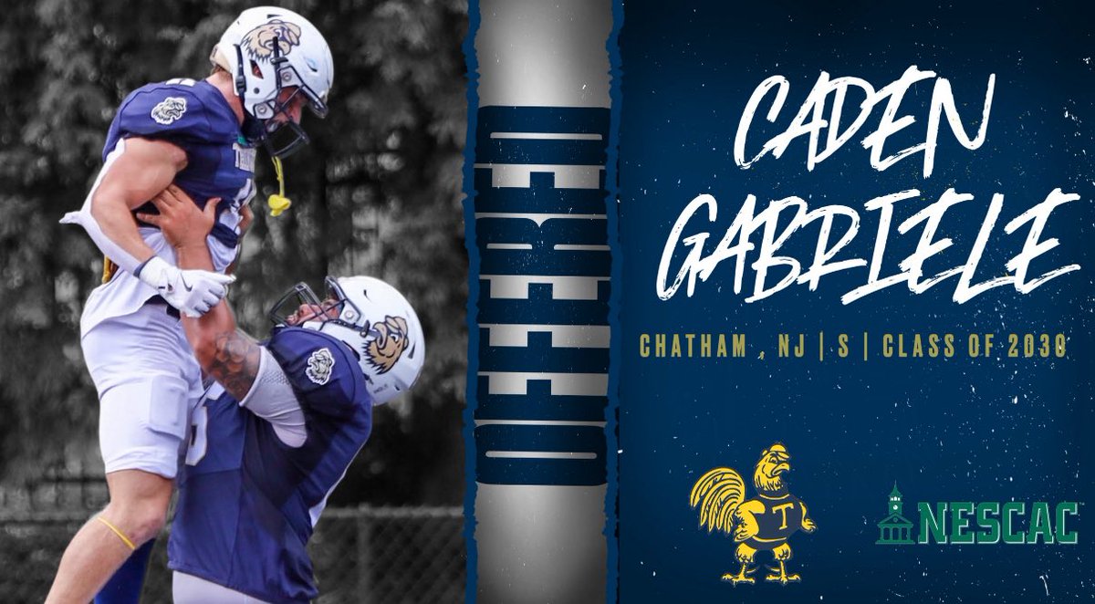 Caden Gabriele (@cadengabriele26) on Twitter photo After a great conversation with <a href="/CoachAcq/">Lew Acquarulo</a> , Iβm blessed to have received an offer of support in the admissions process at Trinity College!
<a href="/Coach_Pic50/">Evan Picariello</a> <a href="/chathamfootball/">Chatham Cougars Football</a> <a href="/PatFromEH/">Pat DiMartino</a> <a href="/coachnagy97/">Brian Nagy</a> <a href="/CoachBournes8/">Chris Bournes</a> <a href="/CoachDevanney/">Jeff Devanney</a> <a href="/CoachCrayton_/">Ricky Crayton</a> After a great conversation with <a href="/CoachAcq/">Lew Acquarulo</a> , Iβm blessed to have received an offer of support in the admissions process at Trinity College!
<a href="/Coach_Pic50/">Evan Picariello</a> <a href="/chathamfootball/">Chatham Cougars Football</a> <a href="/PatFromEH/">Pat DiMartino</a> <a href="/coachnagy97/">Brian Nagy</a> <a href="/CoachBournes8/">Chris Bournes</a> <a href="/CoachDevanney/">Jeff Devanney</a> <a href="/CoachCrayton_/">Ricky Crayton</a>