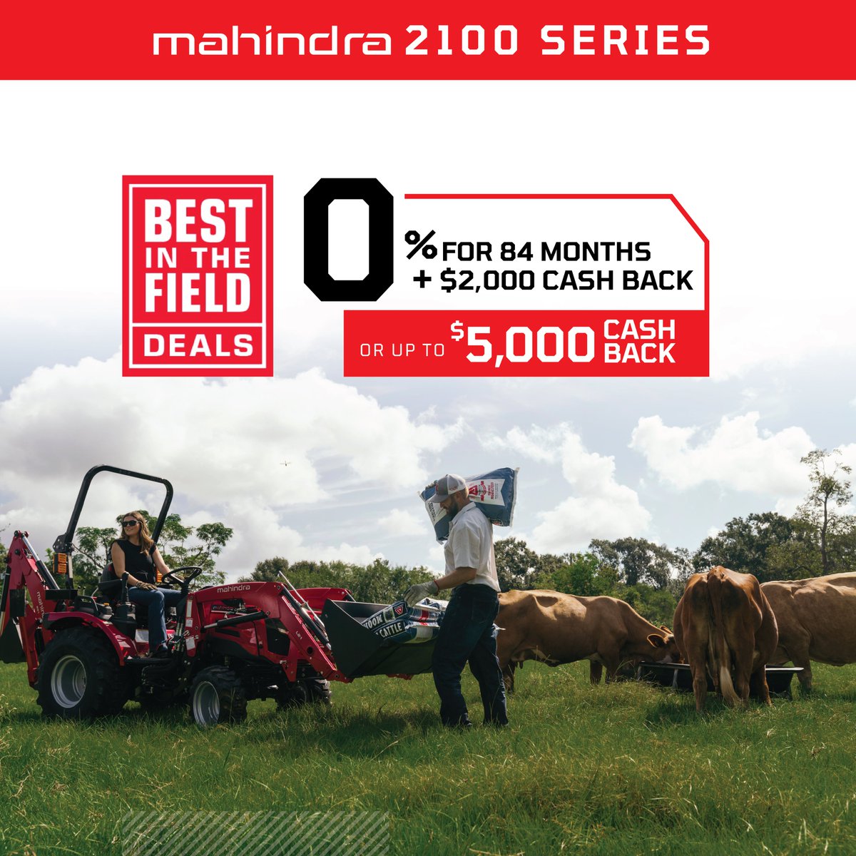 With a Mahindra 2100 Series tractor and offers like these, we try to take the heavy lifting off your shoulders, the rest is up to you.