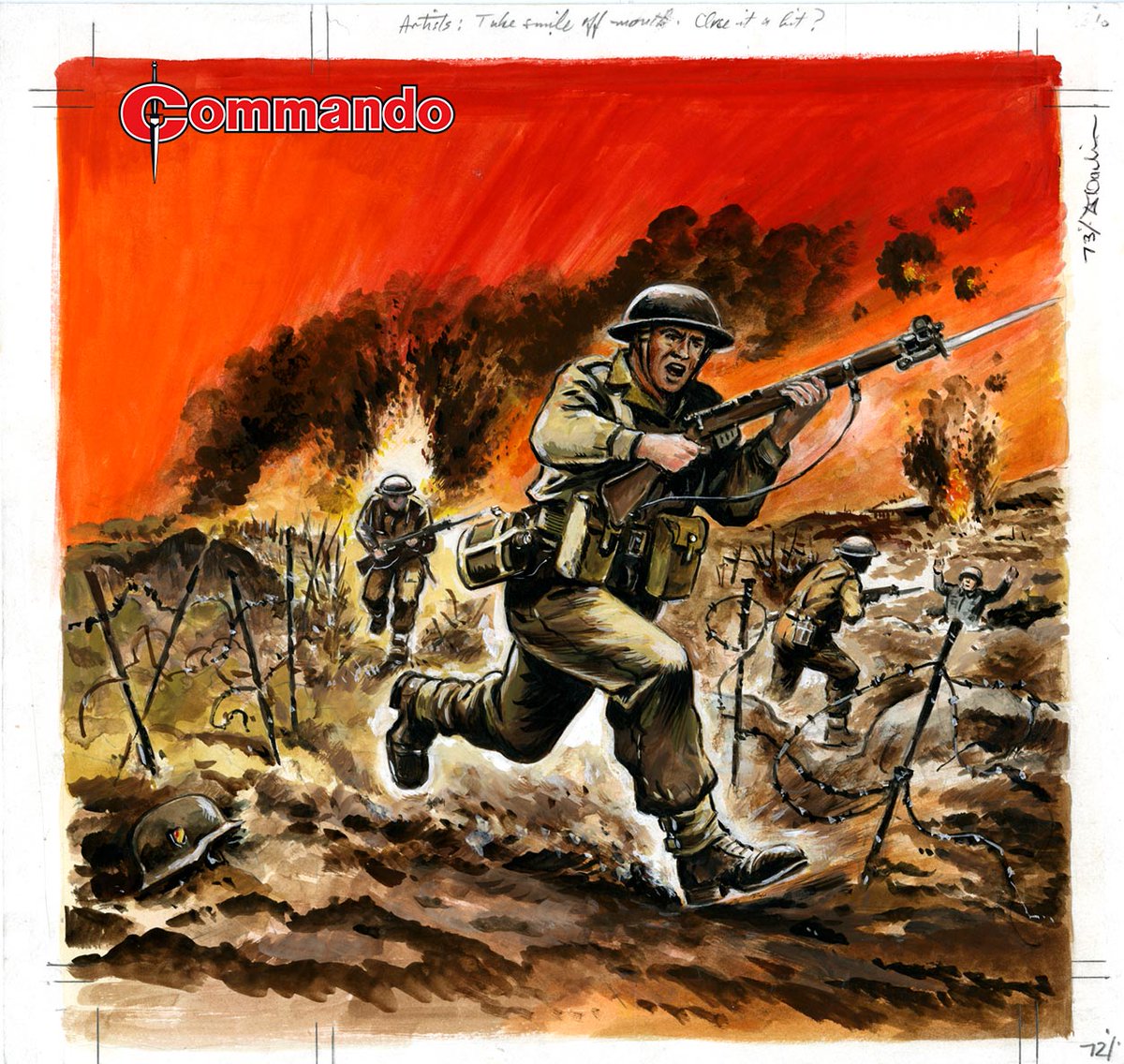 CommandoComic's tweet image. If you were looking for Martin Baxter, you’d always find him where the fighting was thickest. Everyone agreed it took courage to do the things he did – all except one man, that is. But even that man would soon have cause to change his tune! Issue 5874 is out soon! - QM