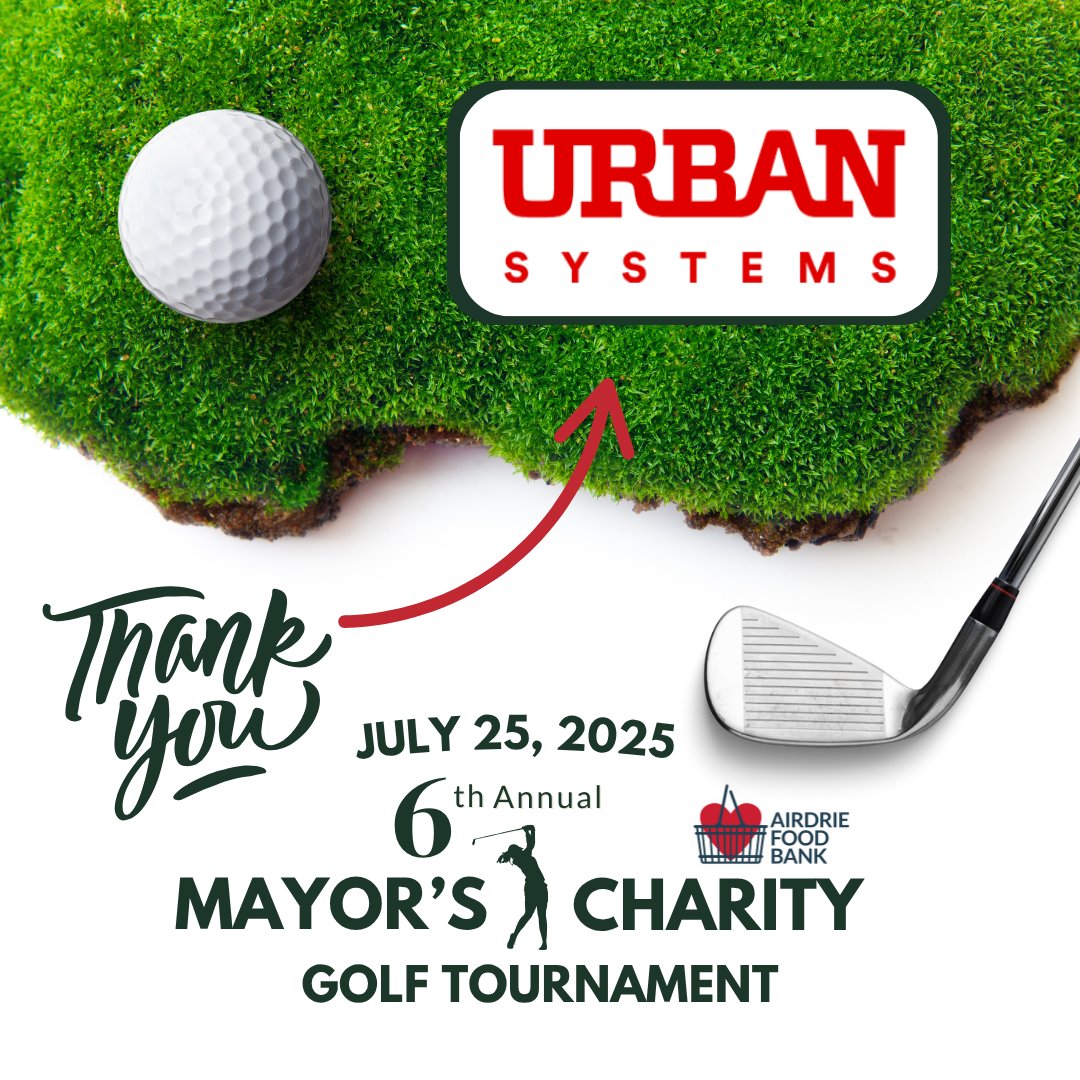 Airdrie Food Bank (@airdriefoodbank) on Twitter photo 🌆 Huge thanks to <a href="/UrbanSystems/">Urban Systems CEO</a> for sponsoring the Mayor’s Charity Golf Tournament! Every dollar raised is a lifeline for local families. Your support turns swings into grocery bags! #UrbanSystems #EverySwingCounts #CommunityChampions 🌆 Huge thanks to <a href="/UrbanSystems/">Urban Systems CEO</a> for sponsoring the Mayor’s Charity Golf Tournament! Every dollar raised is a lifeline for local families. Your support turns swings into grocery bags! #UrbanSystems #EverySwingCounts #CommunityChampions