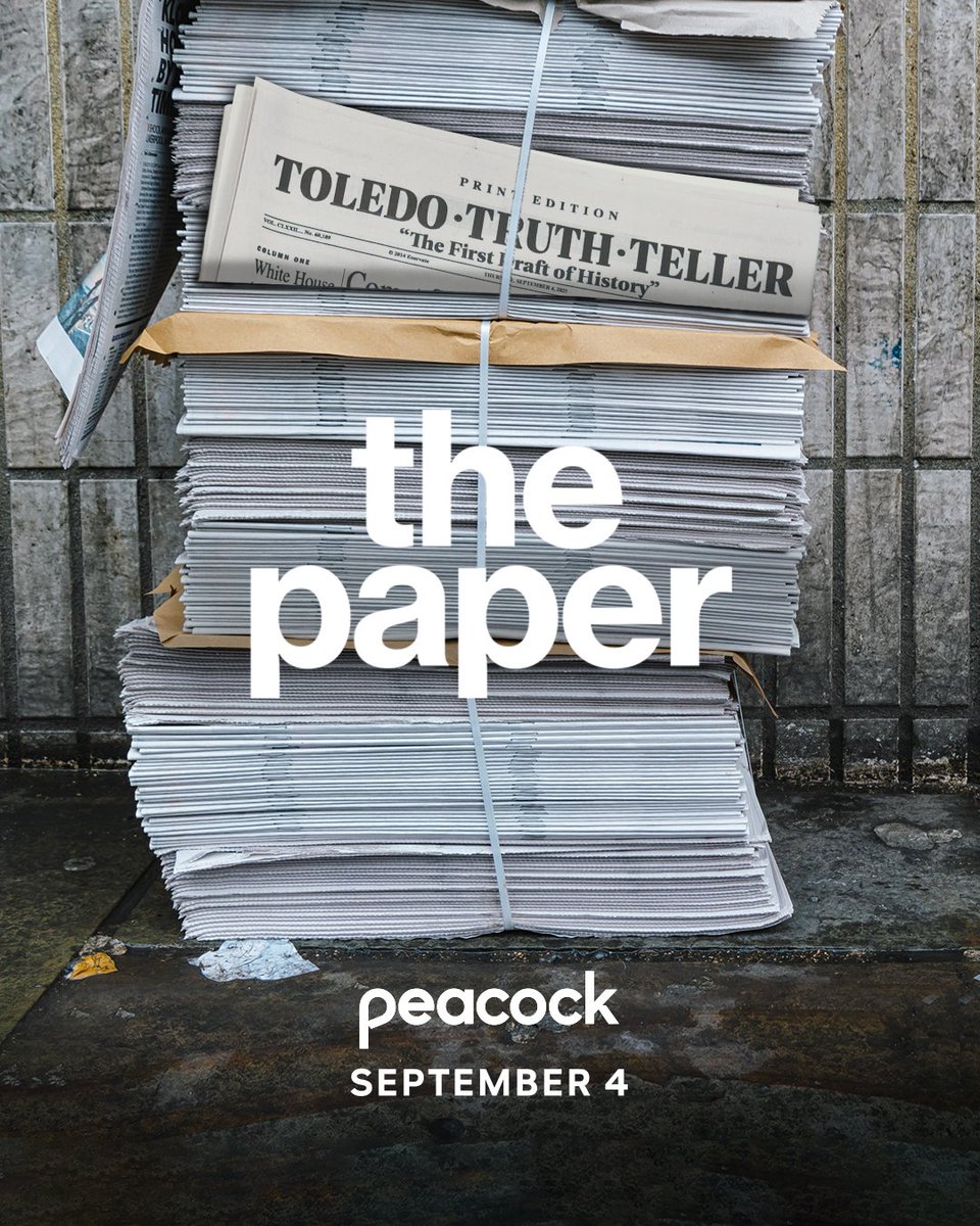 UniversalTV's tweet image. 📰 Extra, extra! From the crew behind #TheOffice comes a new mockumentary worth spilling your coffee over. #ThePaper hits @peacock Sept 4 with 4 episodes, then 2 new episodes every Thursday through September 25