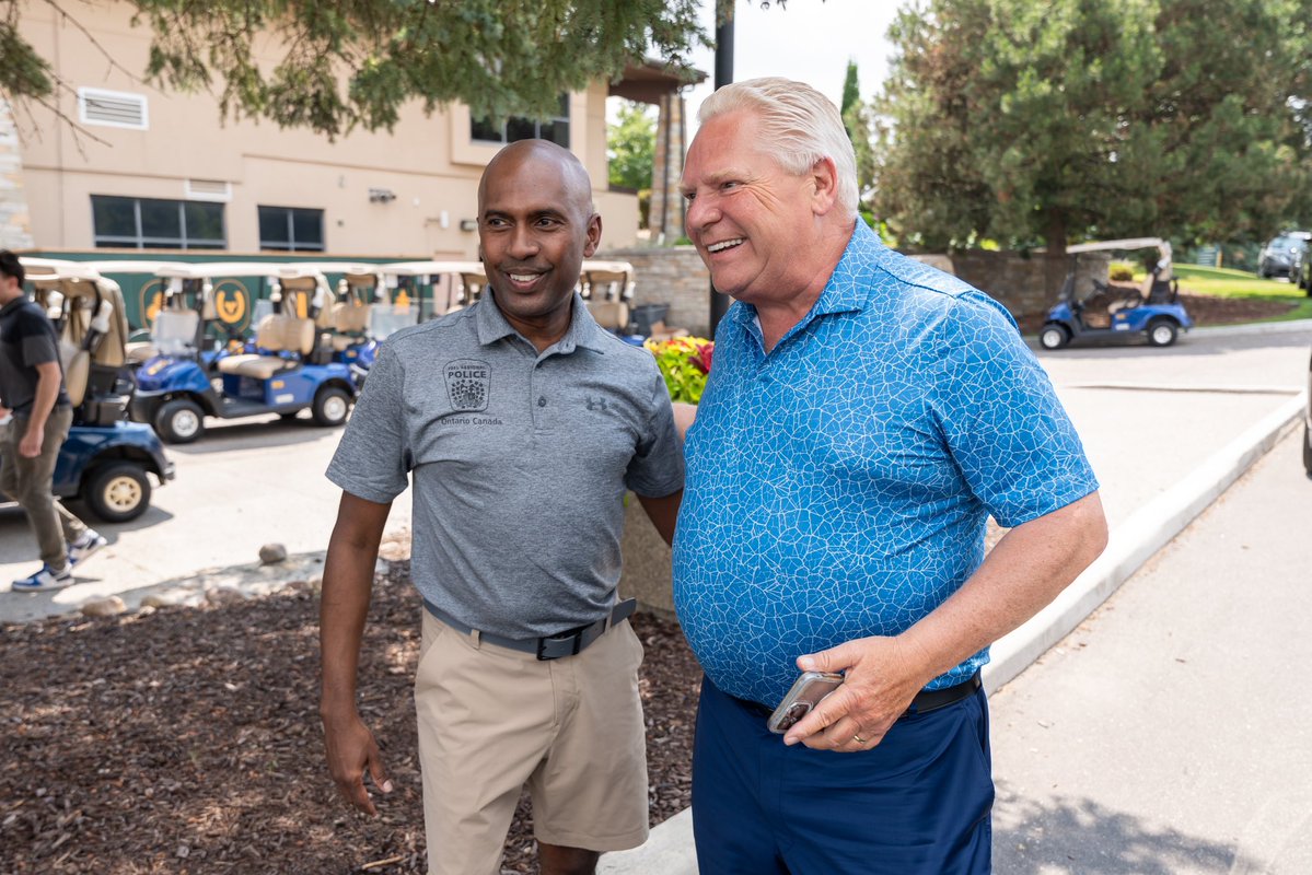 fordnation's tweet image. Today, I had the pleasure of attending the Annual Peel Region Police Golf Tournament. Our government will always have the backs of the brave women and men in uniform who serve and protect Ontario.