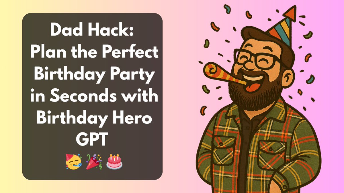 FamilyManAI's tweet image. Today at 1:00pm Pacific, this video goes Live!
I'm pretty excited about this one! :)
youtu.be/EJC4sLDZGZA
#aifordads #dadhacks #birthdaypartyplanning #customgpt #birthdayherogpt #parentingwithai #smarthusbandideas #intentionalfatherhood #minecraftsoccerparty #budgetkidsparty