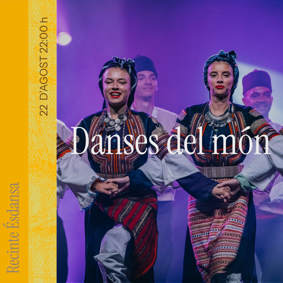 🟨 🌍 Torna a l'#Ésdansa2025 una nova edició dels clàssics de l'#Ésdansa: Danses del món, un viatge per la dansa d’arrel! 

💃 Gaudeix d’un espectacle únic de dansa tradicional d’aquí i d’arreu, amb música, llum i ritmes que ompliran l’escenari de cultura popular!