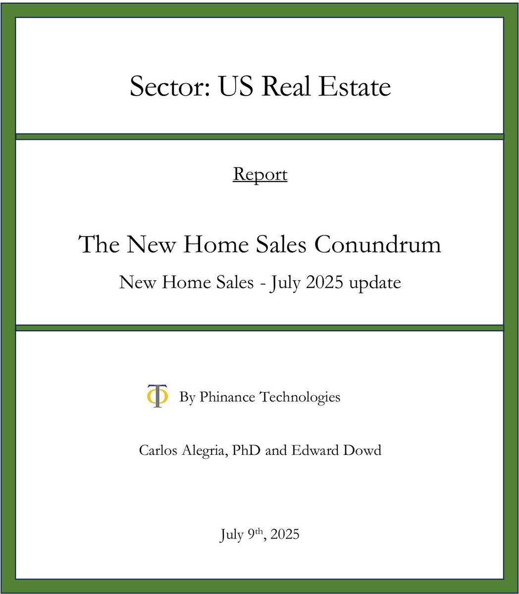 DowdEdward's tweet image. 🚨Housing crisis brewing. “The New Home Sales Conundrum”
phinancetechnologies.com/EconomicReport…
Within the report you'll uncover:
✅Leading indicators of a forthcoming housing market crisis.
✅The reasons for underlying the supply/demand imbalance in the housing market.
✅Why building…