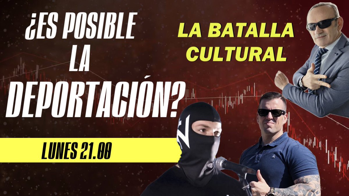Alberto Pugilato (@albertopugilat) on Twitter photo 🔴LUNES A LAS 21.00 nuevo programa de la Batalla Cultural con <a href="/unaRanaBaneada/">Una Rana Baneada</a> y Eduardo Clavero de Batallón de Castigo, donde analizaremos si una deportación masiva es posible, desde el punto de vista legal, geopolítico y logístico.
¿Opiniones?
👇👇👇
youtube.com/live/Gf9V73MCU… 🔴LUNES A LAS 21.00 nuevo programa de la Batalla Cultural con <a href="/unaRanaBaneada/">Una Rana Baneada</a> y Eduardo Clavero de Batallón de Castigo, donde analizaremos si una deportación masiva es posible, desde el punto de vista legal, geopolítico y logístico.
¿Opiniones?
👇👇👇
youtube.com/live/Gf9V73MCU…