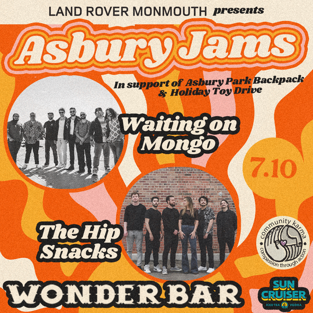 TONIGHT! <a href="/waitingonmongo/">Waiting On Mongo</a> and <a href="/thehipsnacks/">The Hip Snacks</a> are bringing jammin' grooves &amp; explosive soul to @thewonderbarofficial in support of the Community Karma Asbury Park Backpack &amp; Holiday Toy Drive at Asbury Jams. We'll see you all there!

🎟: bit.ly/4lgmfiA