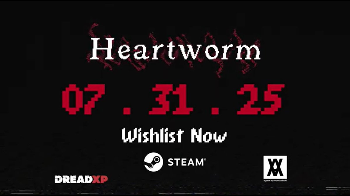 HorrorsSurvival's tweet image. Heartworm has an official release date 07.31.25🎉
Watch the release trailer: youtu.be/EMVJK36cNgU
Follow the devs: @adinolfi @RoninEF