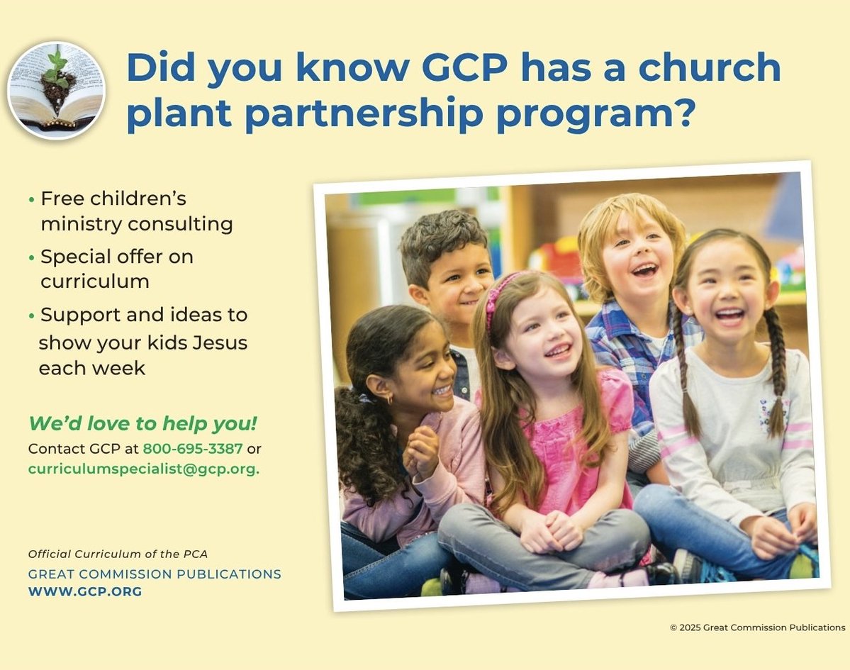 GCP_Publication's tweet image. Planting a church? We'd love to help!
Contact GCP at 800-695-3387 or curriculumspecialist@gcp.org to learn more about the church plant partnership program.
