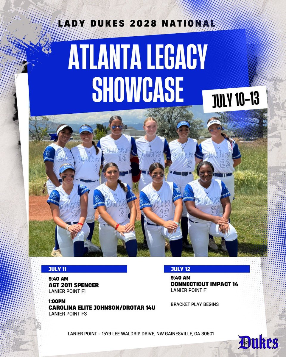 SMarshall2029's tweet image. Coaches here is my schedule for the Atlanta Legacy Showcase. come check out me and the @LadyDukes28Nat!
#SkyIsTheLimit
#TeamAI 
#BlueMagic 
@CoachTonyBurden @coachfayth9 @ExtraInningSB @PlayBookAthlete @LineDsoftball @KarenWeekly @Coach_SniderSB @GassoPatty @derrick_Gdaddy…