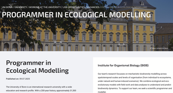 Juliano Sarmento Cabral (@cabral_sarmento) on Twitter photo Hiring a *permanent* programmer in ecological modelling at my lab <a href="/UniBonn/">Rheinische Friedrich-Wilhelms-Universität Bonn</a>. We mechanistically model plant communities, island biogeography, sp. range dynamics, eco-evo feedbacks, diversity gradients, tropical forests, vascular epiphytes. Pls rt! shorturl.at/Bzzdt Hiring a *permanent* programmer in ecological modelling at my lab <a href="/UniBonn/">Rheinische Friedrich-Wilhelms-Universität Bonn</a>. We mechanistically model plant communities, island biogeography, sp. range dynamics, eco-evo feedbacks, diversity gradients, tropical forests, vascular epiphytes. Pls rt! shorturl.at/Bzzdt