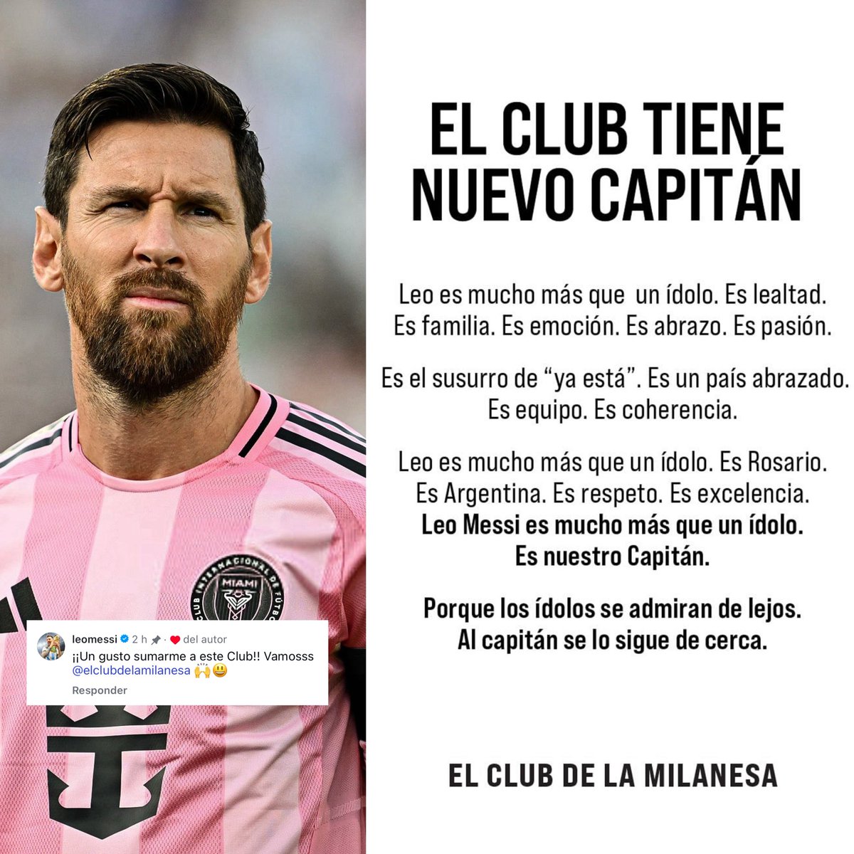 Messismo10's tweet photo. Messi se convirtió en socio inversor de El Club De La Milanesa. https://t.co/z0CMOcyWqn