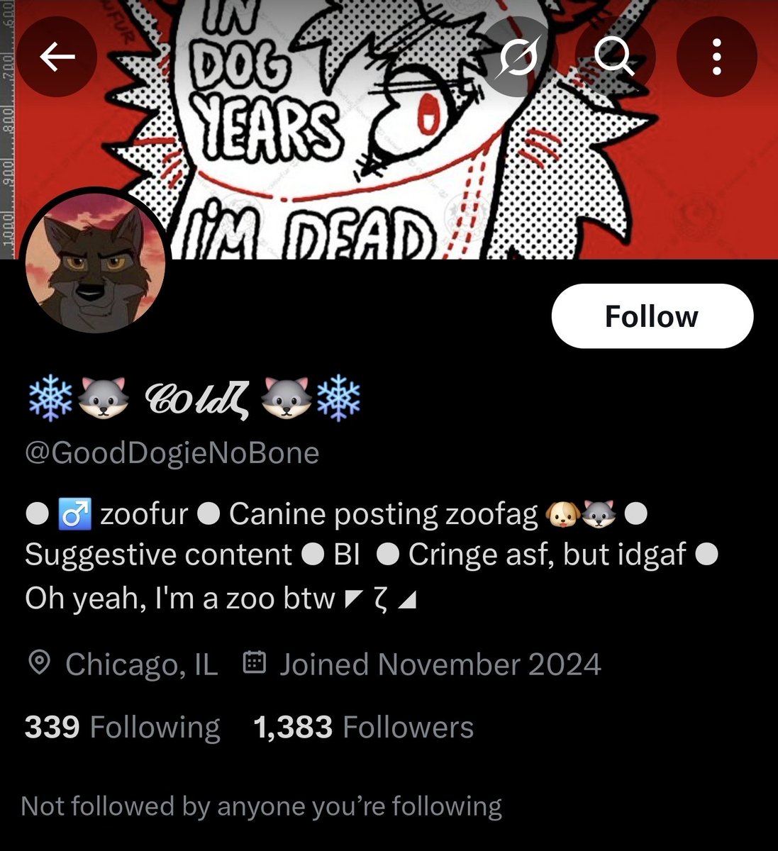 ADProblematic's tweet image. #39 - GoodDogieNoBone

Do I really have to describe anything?  Profile bio says it all.