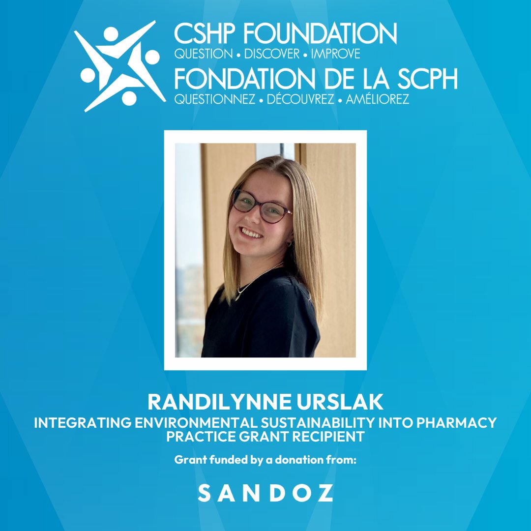CSHP_SCPH's tweet image. The CSHP Foundation is pleased to announce this year&apos;s recipients of:

🎉Sustainability into Pharmacy Practice Grant 
🎉 William McLean Innovation Grant 
🎉 Education Grant 
🎉 Pharmacy Leadership Academy Scholarship 

➡️ow.ly/gmEA50WlJ6O