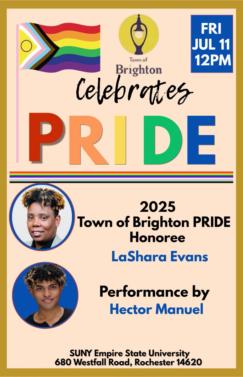 Celebrate Pride with the Town of Brighton tomorrow at noon!