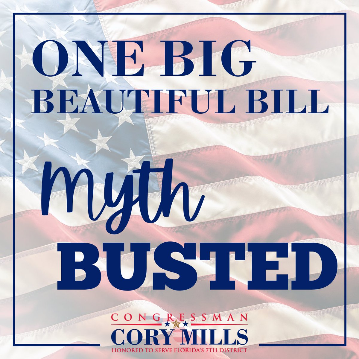 RepMillsPress's tweet image. MYTH BUSTED: The One Big Beautiful Bill does NOT kick American families off Medicaid! President Trump has made it clear: NO CUTS to Medicaid. This bill protects and strengthens Medicaid for pregnant women, children, seniors, people with disabilities, and low-income families.…