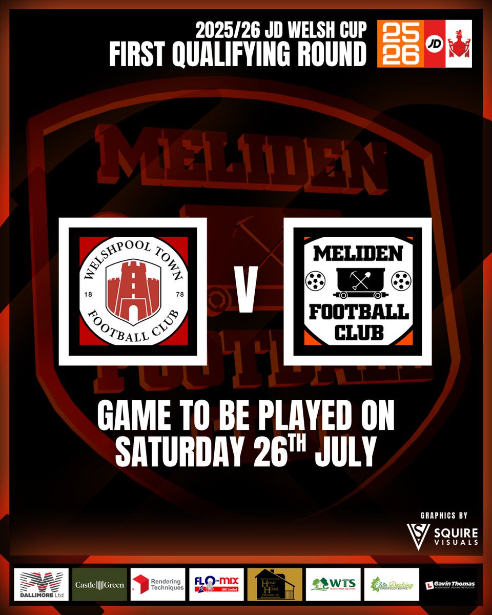 Meliden FC (@fc_meliden) on Twitter photo π WELSH CUP DRAW β«οΈ
We've been drawn away to <a href="/WelshpoolTown/">Welshpool Town FC</a> of the MMP Central WalesΒ League for our First Qualifying Round clash in the #JDWelshCup!
Game set to be played on Saturday 26th July!
#UpTheMiners π β«οΈ π WELSH CUP DRAW β«οΈ
We've been drawn away to <a href="/WelshpoolTown/">Welshpool Town FC</a> of the MMP Central WalesΒ League for our First Qualifying Round clash in the #JDWelshCup!
Game set to be played on Saturday 26th July!
#UpTheMiners π β«οΈ