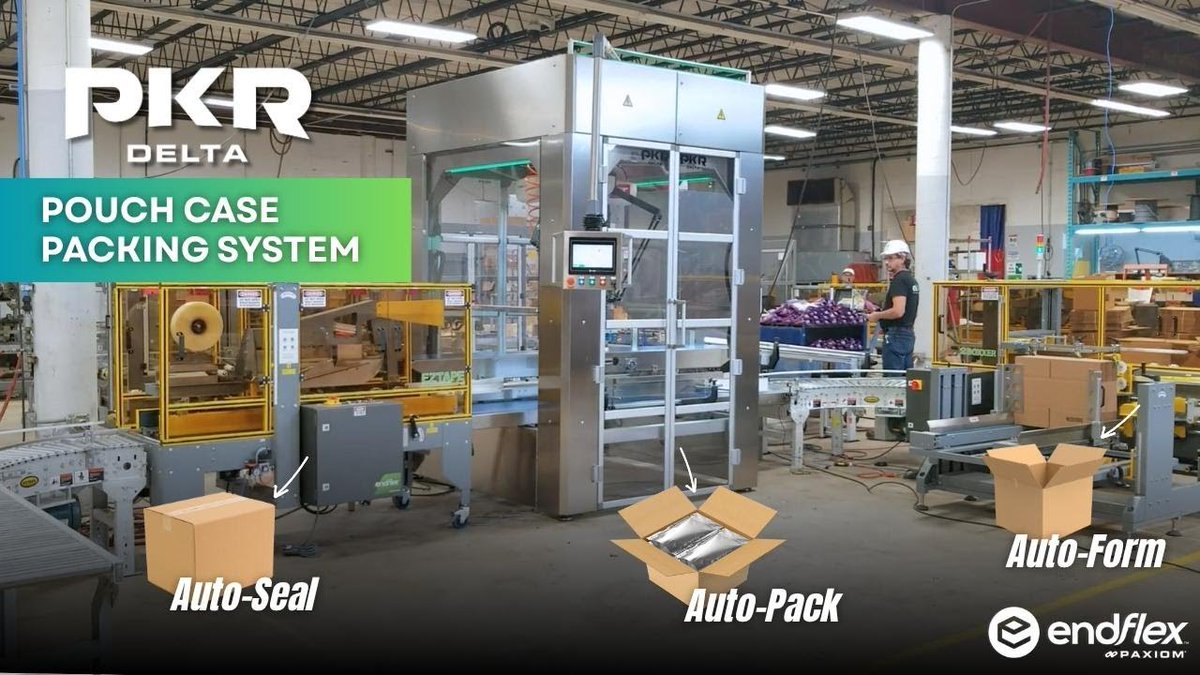 paxiomgroup's tweet image. Watch @EndFlex PKR Delta in action as it picks and places stand-up pouches into corrugated cases with retail and club store precision — ideal for shelf-ready presentations and high-efficiency #casepacking. zurl.co/cA8wl  @PMMIorg @BakingExpo @packexposhow
