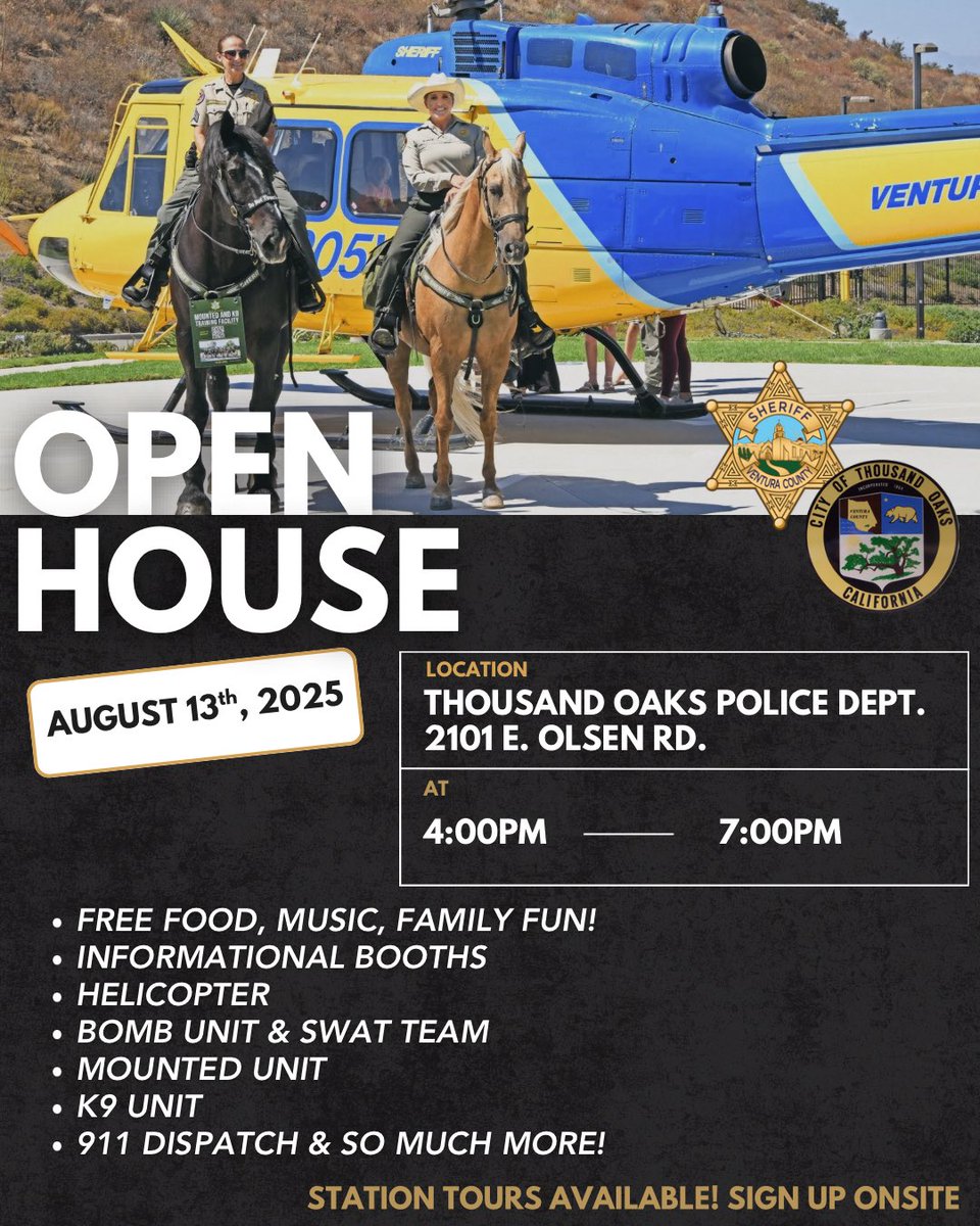 Join us for a special community event! Come meet your local law enforcement team, explore available resources, and learn more about the services that support our community.
👮‍♂️ Meet the Team
🚓 Explore Equipment &amp; Facilities
🤝 Connect with Community Partners
🎉 Family Fun 🤩